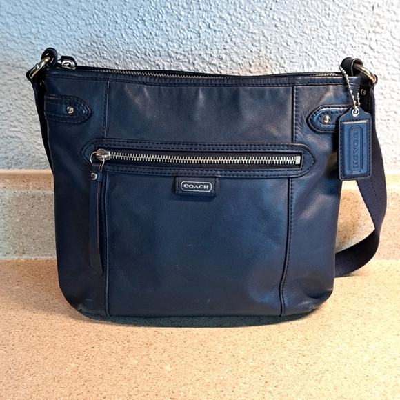 Coach Navy Blue Leather Crossbody Bag - Picture 1 of 14